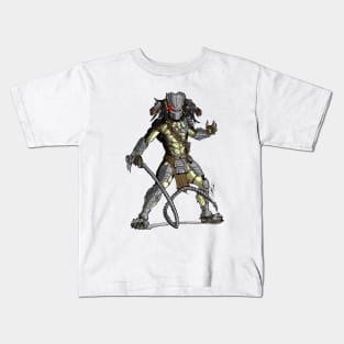 Wolf Predator with mask in action Kids T-Shirt